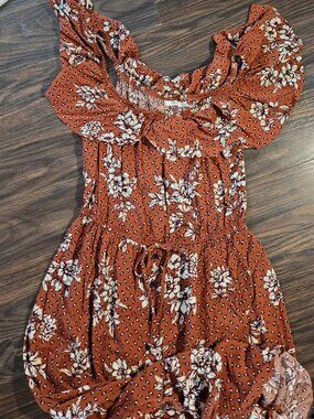 MAURICES 70s/Bohemian/Peasant Style Floral Maxi Sundress SIZE M